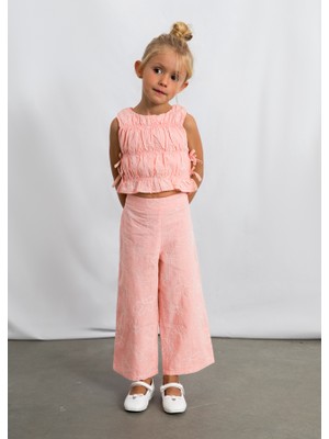Mayoral Kız Çocuk Kolsuz Büzgülü Bluz Pantolon Takım Toz Pembe 3592