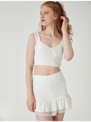 Koton Dantelli Crop Üst