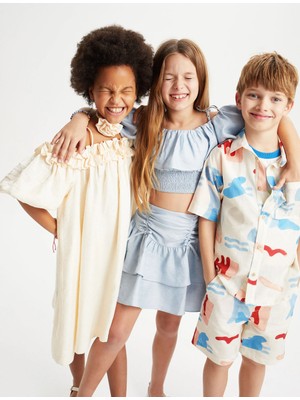 Koton Şort Baskılı Cepli Pamuklu