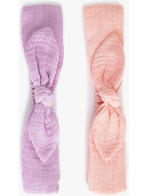 Koton 2'li Saç Bandı Fiyonklu Pamuklu Dokulu