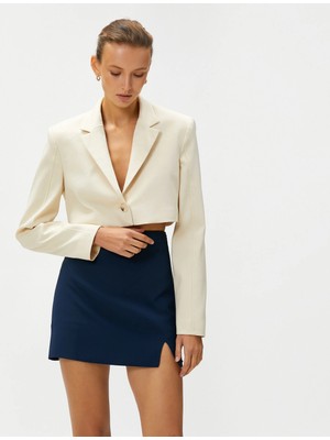 Koton Crop Blazer Ceket Tek Düğmeli