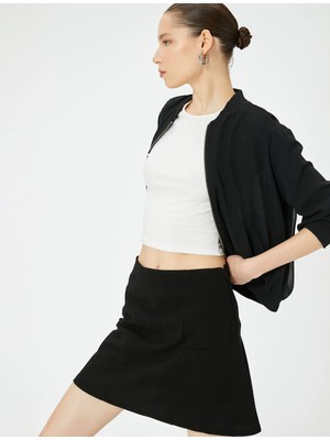 Koton Mini Şort Etek Rahat Kalıp Standart Bel