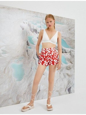 Koton Şahika Ercümen X Koton - Desenli Cepli Şort