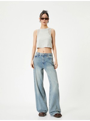 Koton File Detaylı Kısa Atlet Pamuklu Slim Fit