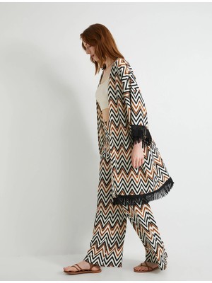 Koton Midi Kimono Püskül Detaylı