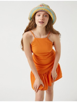 Koton Halter Yaka Mini Fırfırlı Elbise