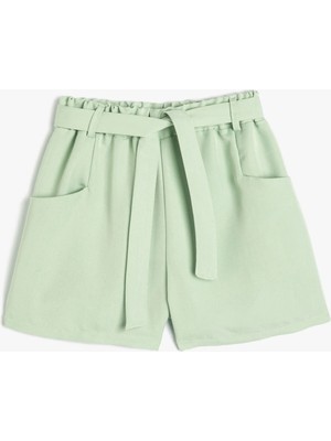 Koton Şort Kemer Detaylı Cepli Beli Lastikli