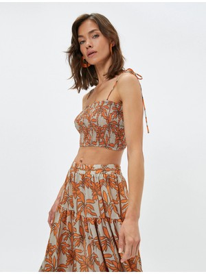 Koton Melis Ağazat XKoton - Askılı Gipeli Crop Top