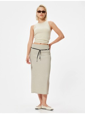 Koton Midi Boy Kalem Etek Kemer Detaylı