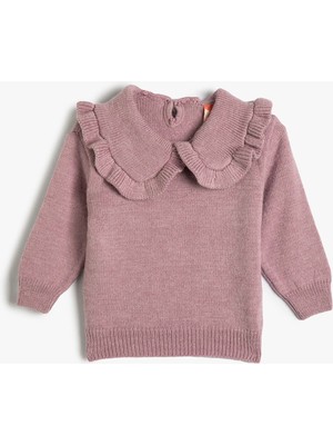 Koton Basic Kazak Bebe Yaka Fırfır Detaylı