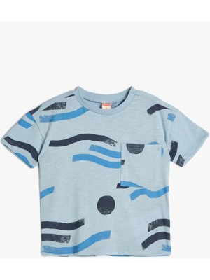 Koton Tişört Kısa Kollu Bisiklet Yaka Baskılı Pamuklu