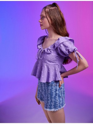 Koton Omzu Fırfırlı Bluz