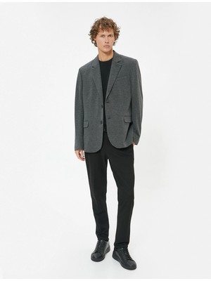 Koton Blazer Ceket Slim Fit Kapaklı Cep Detaylı