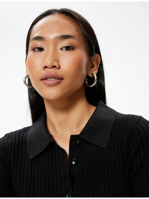 Koton Polo Yaka Triko Kazak Kısa Kollu