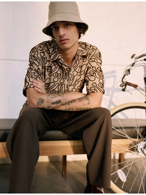 Koton Yazlık Gömlek Kısa Kollu Devrik Yaka Işlemeli