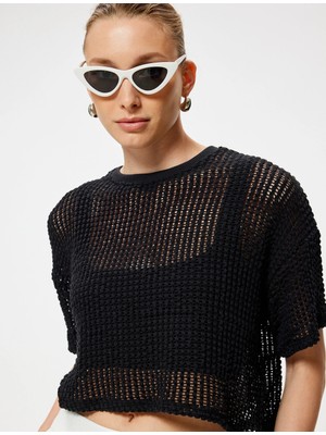 Koton Kroşe Tişört Kısa Kollu Bisiklet Yaka