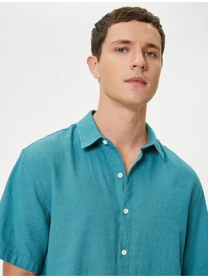 Koton Yazlık Gömlek Kısa Kollu Klasik Yaka Düğmeli Pamuklu