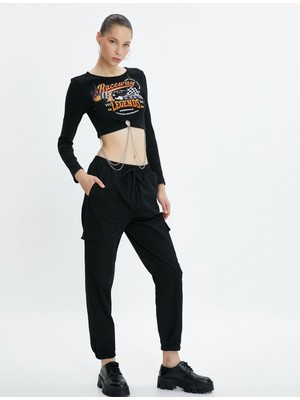 Koton Jogger Kargo Pantolon Beli Bağlamalı Cepli Pamuklu