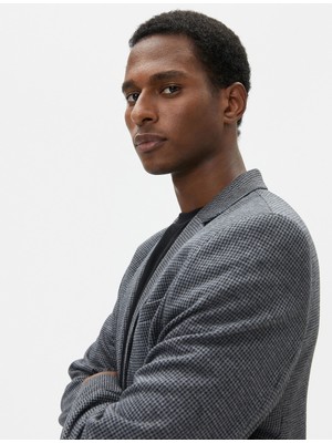 Koton Blazer Ceket Slim Fit Cep Detaylı Düğmeli