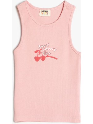 Koton Atlet Kiraz Baskılı Bisiklet Yaka Pamuklu