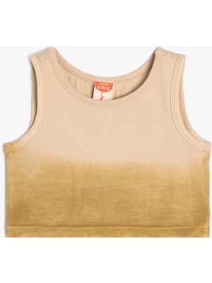 Koton Crop Atlet Batik Desenli Yuvarlak Yaka Pamuklu