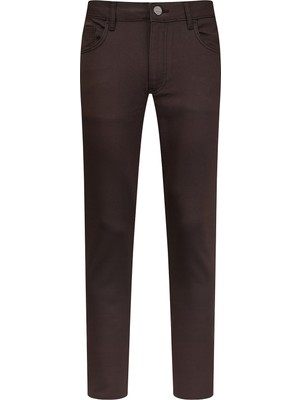 Hatemoğlu Kahverengi Slim Fit Pamuklu 5 Cep Kanvas Pantolon