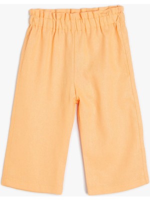Koton Bol Paça Pantolon Beli Lastikli Dokulu