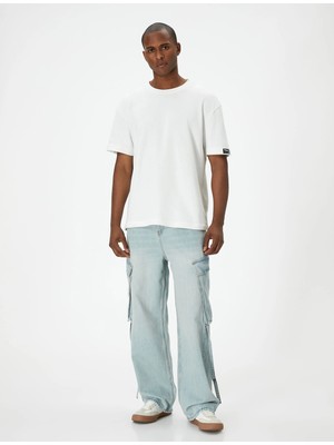 Koton Bol Kot Pantolon Kargo Cepli Düğmeli Geniş Paça