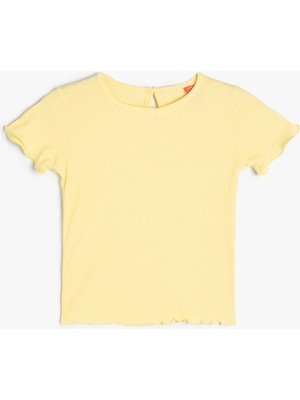 Koton Tişört Kısa Kollu Bisiklet Yaka Ribanalı Pamuklu