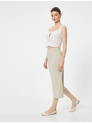 Koton Midi Kalem Etek Yırtmaç Detaylı Modal Kumaş