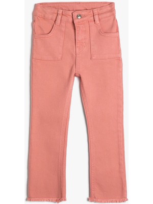 Koton Pantolon Rahat Kesim Cepli Pamuklu Püskül Detaylı