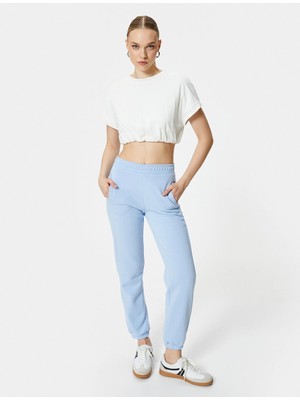 Koton Jogger Eşofman Altı Beli ve Paçası Lastikli Cepli