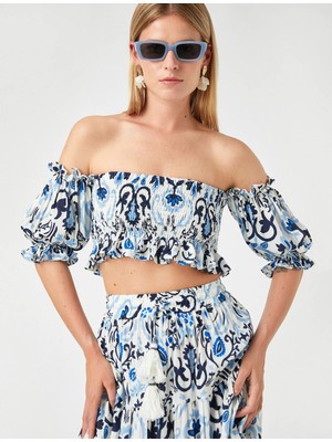 Koton Straplez Crop Bluz