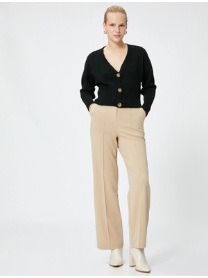 Koton Crop Hırka Düğmeli V Yaka