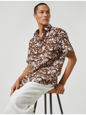 Koton Yazlık Gömlek Çiçekli Kısa Kollu Klasik Yaka