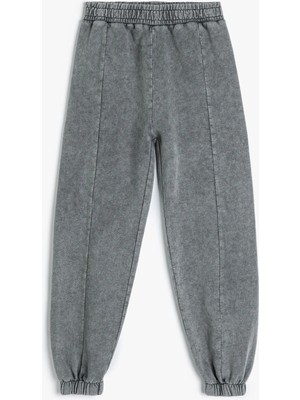 Koton Jogger Eşofman Altı Yıkamalı Beli Lastikli Pamuklu