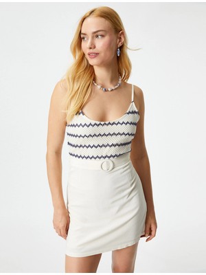 Koton Melis Ağazat XKoton - Kemerli Askılı Mini Elbise