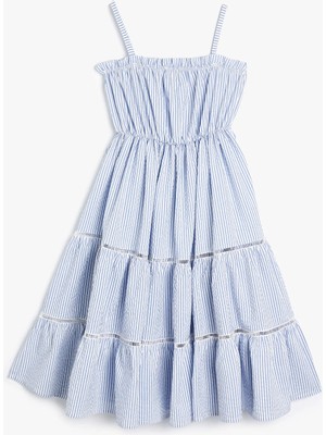 Koton Elbise Midi Boy Ince Ayarlanabilir Askılı Pamuklu