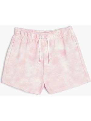 Koton Şort Batik Desenli Beli Lastikli Cepli