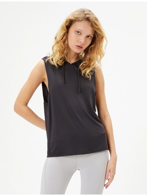 Koton Spor Kapüşonlu Kolsuz Tişört Modal Kumaş