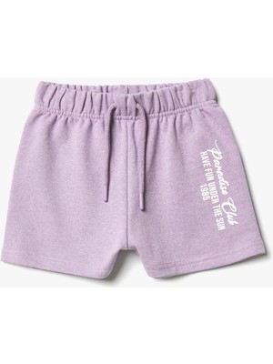 Koton Şort Beli Lastikli Slogan Baskı Detaylı