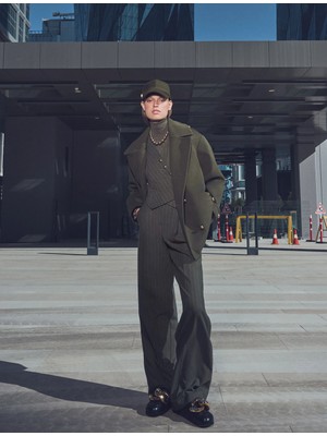 Koton Palazzo Pantolon Pile Detaylı Yüksek Bel