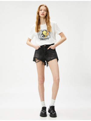 Koton Tweety Tişört Baskılı Bisiklet Yaka Kısa Kollu Lisanslı