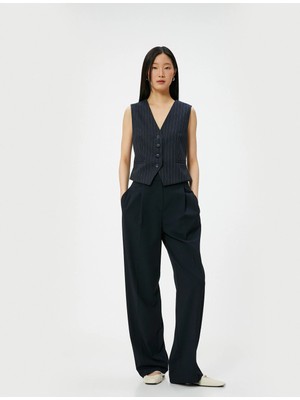 Koton Kumaş Pantolon Pile Detaylı Cepli