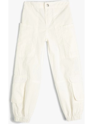 Koton Kargo Jogger Kot Pantolon Pamuklu Kapaklı Cep Detaylı