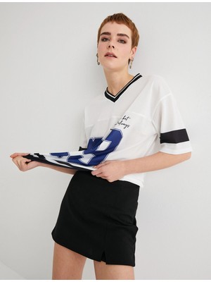 Koton Şort Etek Kruvaze Yüksek Bel Slim Fit