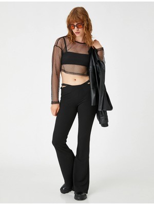 Koton İspanyol Paça Pantolon Pencere Detaylı