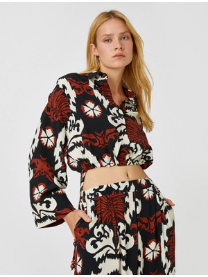 Koton Crop Gömlek Beli Lastikli