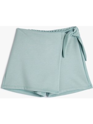 Koton Şort Etek Kruvaze Yandan Bağlamalı