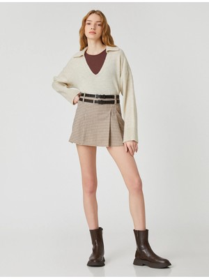 Koton Polo Yaka Kazak Örgü Uzun Kollu